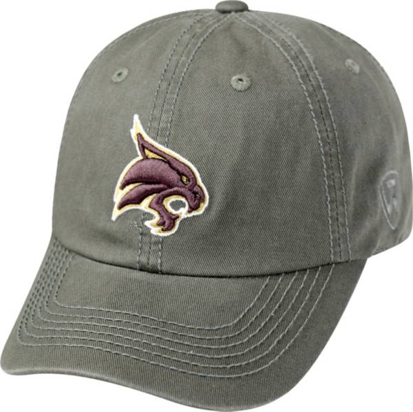 Top of the World Men's Texas State Bobcats Grey Crew Washed Cotton Adjustable Hat