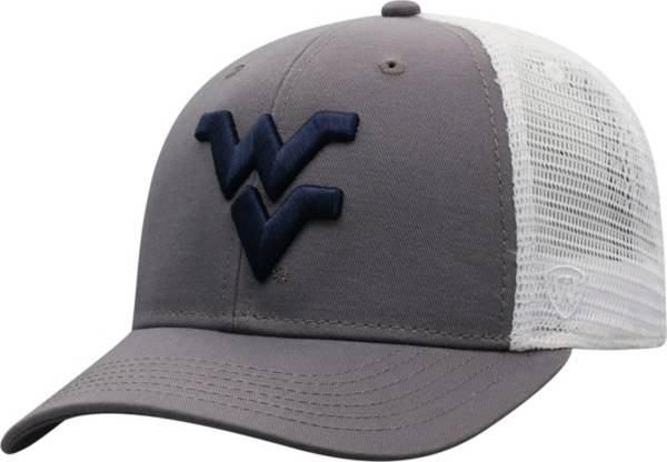 Top of the World Men's West Virginia Mountaineers Grey/White BB Two-Tone Adjustable Hat