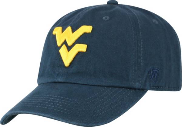 Top of the World Men's West Virginia Mountaineers Blue Crew Washed Cotton Adjustable Hat