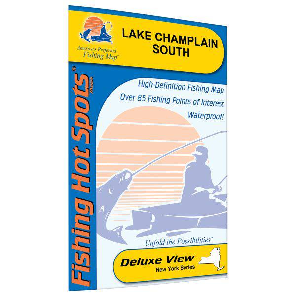 Fishing Hot Spots Champlain-South Lake Fishing Map (Cedar Beach to Whitehall)