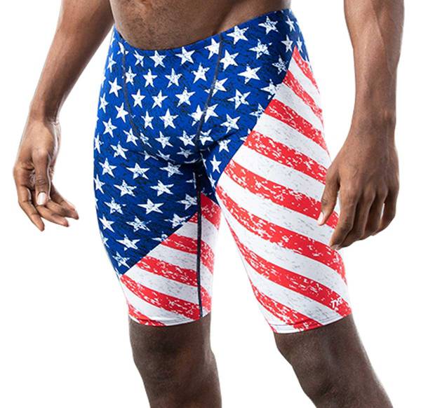 Red/White/Blue Size 30 Details about   TYR Men's All American Jammer Swimsuit 