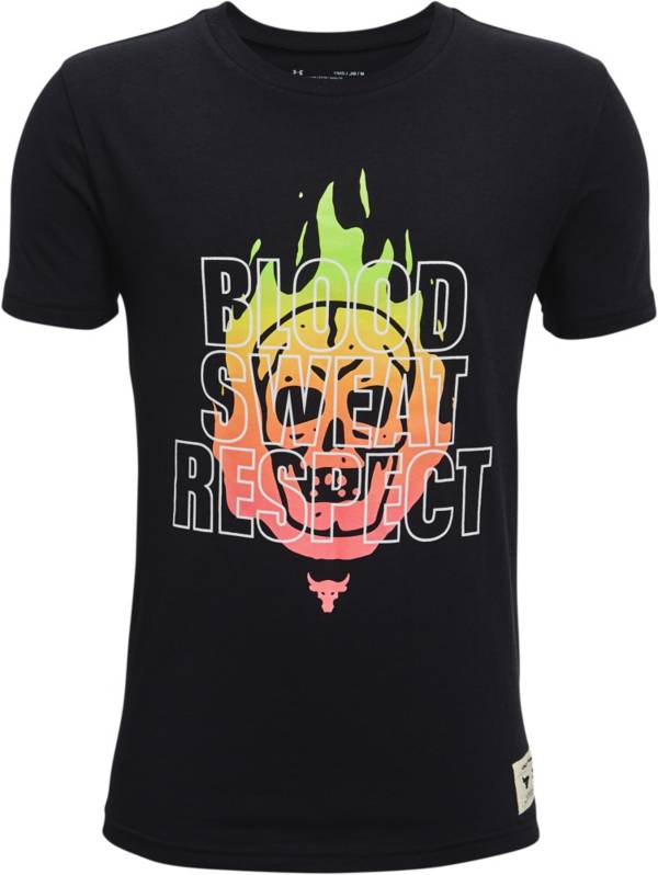 Under Armour Boys' Project Rock Blood Sweat Respect Graphic T-Shirt