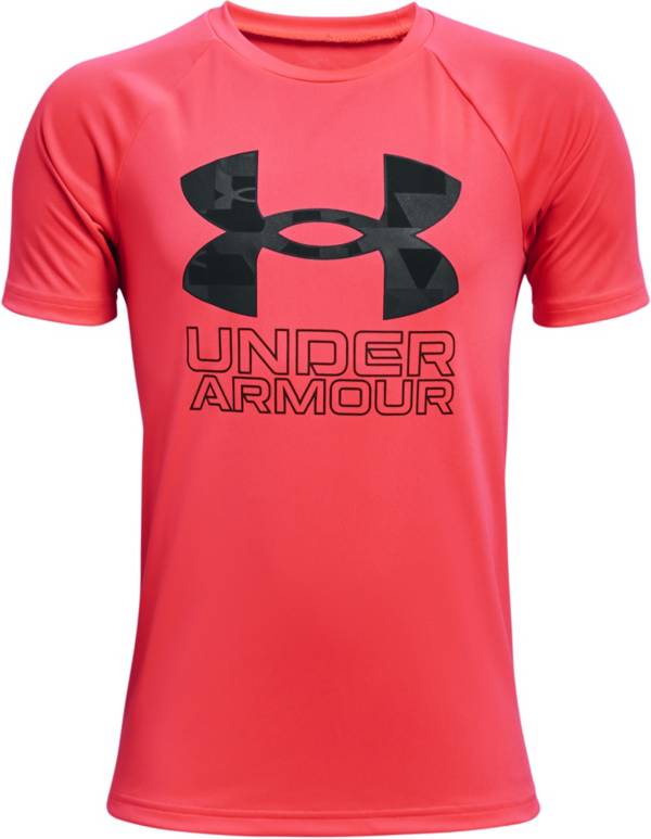 Under Armour Boys' Tech Hybrid Print Fill Logo T-Shirt 