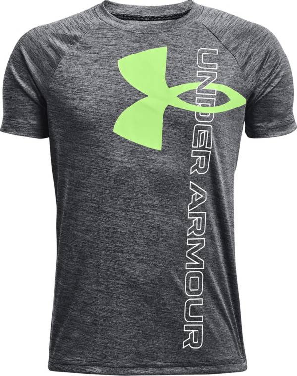 Under Armour Boys Tech Split Logo Hybrid Short Sleeve T-Shirt 