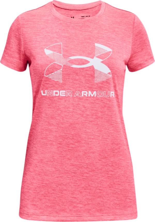 Under Armour Girls' Graphic Twist Big Logo T-Shirt