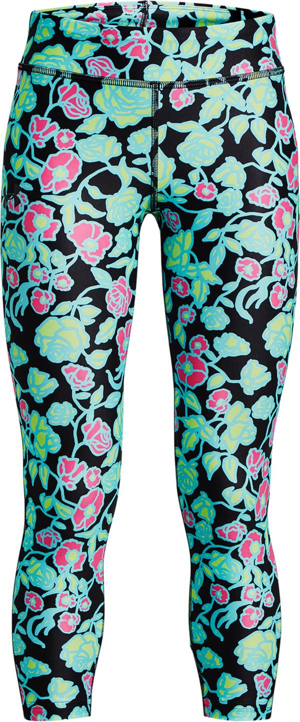 Under Armour Girls' HeatGear Printed Ankle Crop Leggings