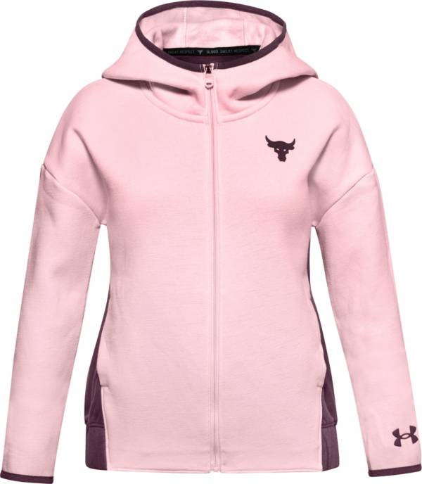 Under Armour Girls' Project Rock Charged Cotton Fleece Full-Zip Hoodie