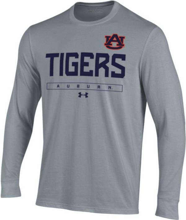 Under Armour Men's Auburn Tigers Grey Performance Cotton Long Sleeve T-Shirt