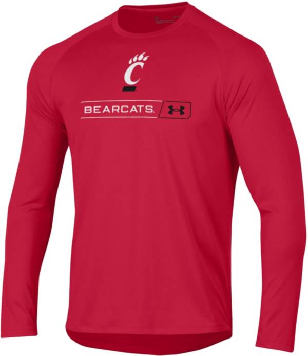 Under Armour Men's Cincinnati Bearcats Red Long Sleeve Tech Performance T-Shirt