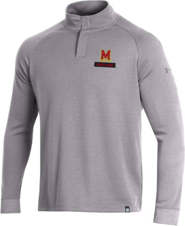 Under Armour Men's Maryland Terrapins Grey Quarter-Snap Shirt