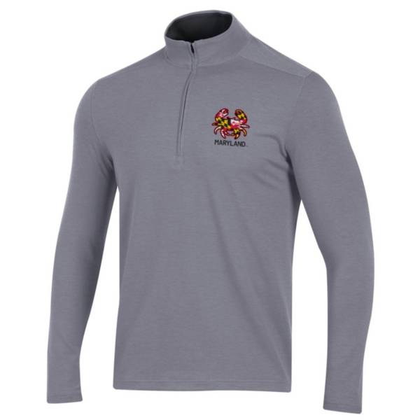 Under Armour Men's Maryland Terrapins Gray Long Sleeve Quarter-Zip Shirt