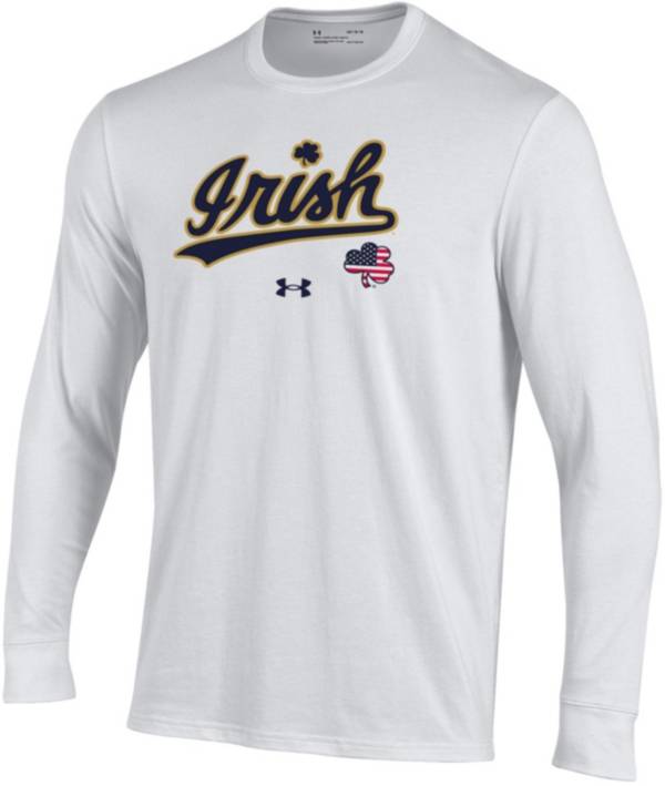 Under Armour Men's Notre Dame Fighting Irish American Flag Clover Long Sleeve Shirt