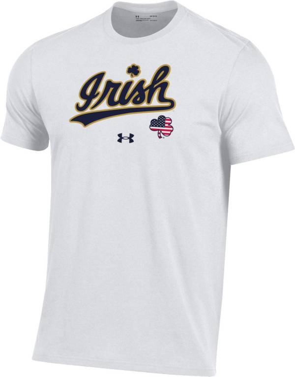 Under Armour Men's Notre Dame Fighting Irish USA Performance Cotton White T-Shirt