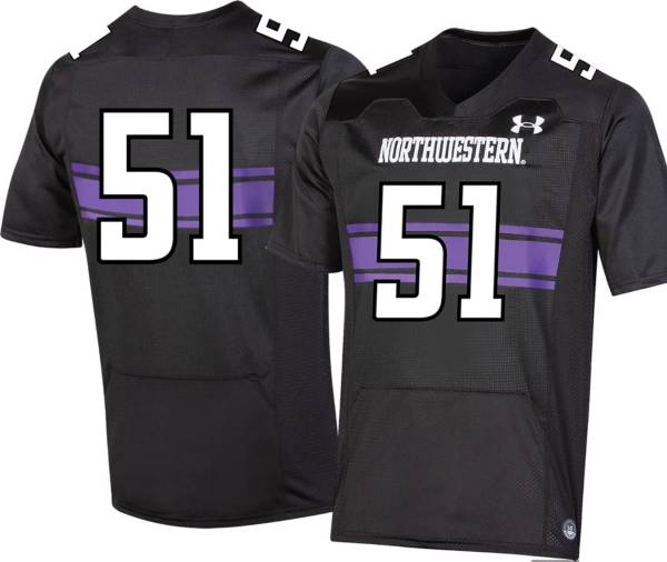 Under Armour Men's Northwestern Wildcats #51 Replica Football Black Jersey