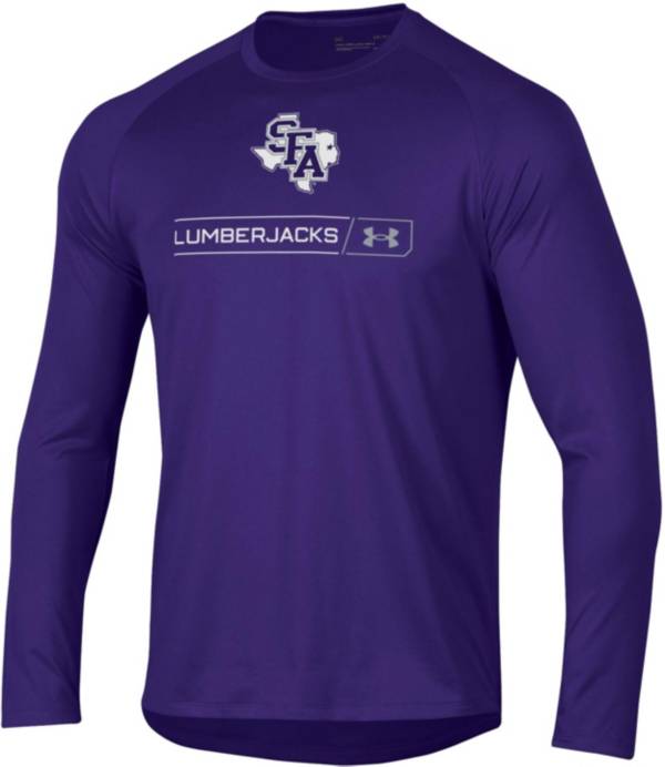 Under Armour Men's Stephen F. Austin Lumberjacks Purple Long Sleeve Tech Performance T-Shirt