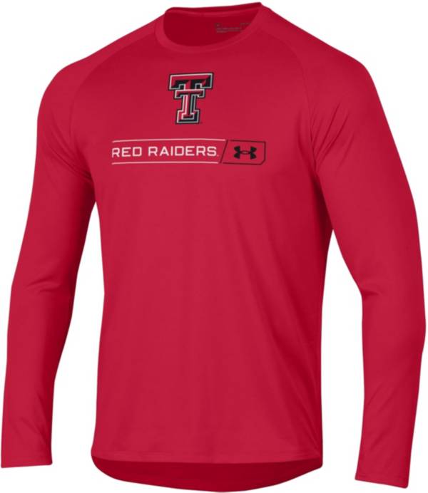 Under Armour Men's Texas Tech Red Raiders Red Long Sleeve Tech Performance T-Shirt