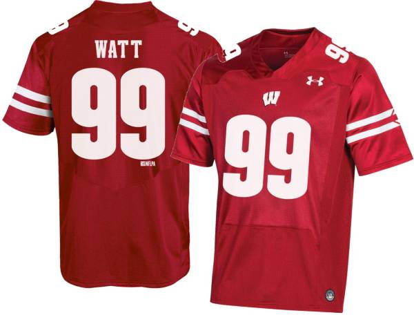 Under Armour Men's Wisconsin Badgers J.J. Watt #99 Red Replica Football Jersey