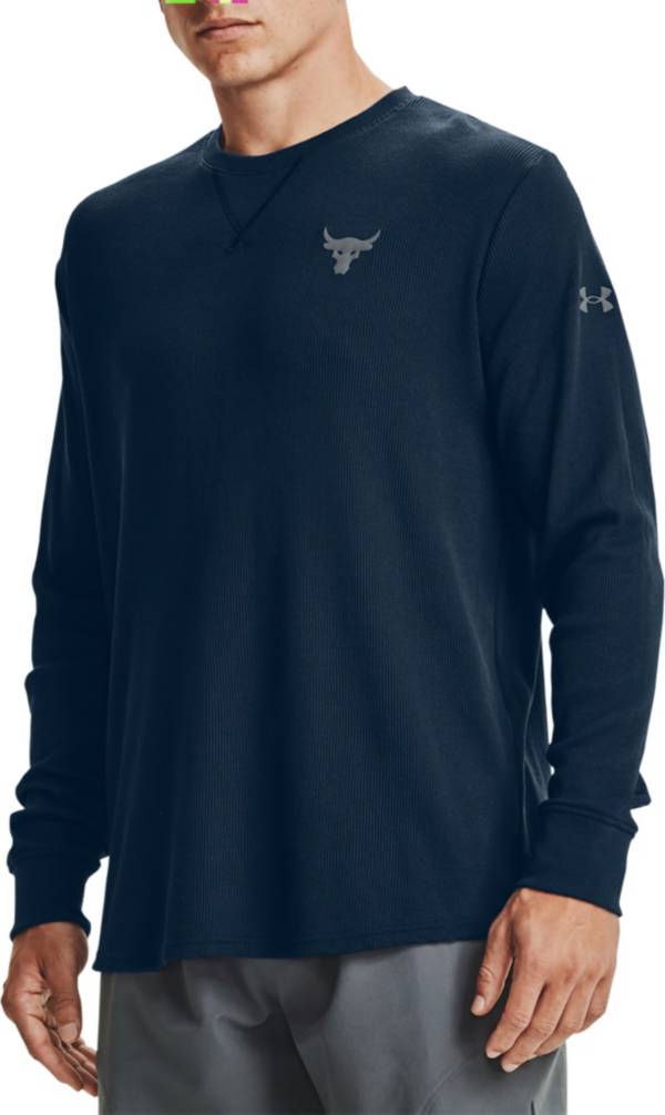 Under Armour Men's Project Rock Waffle Crewneck Long Sleeve Shirt