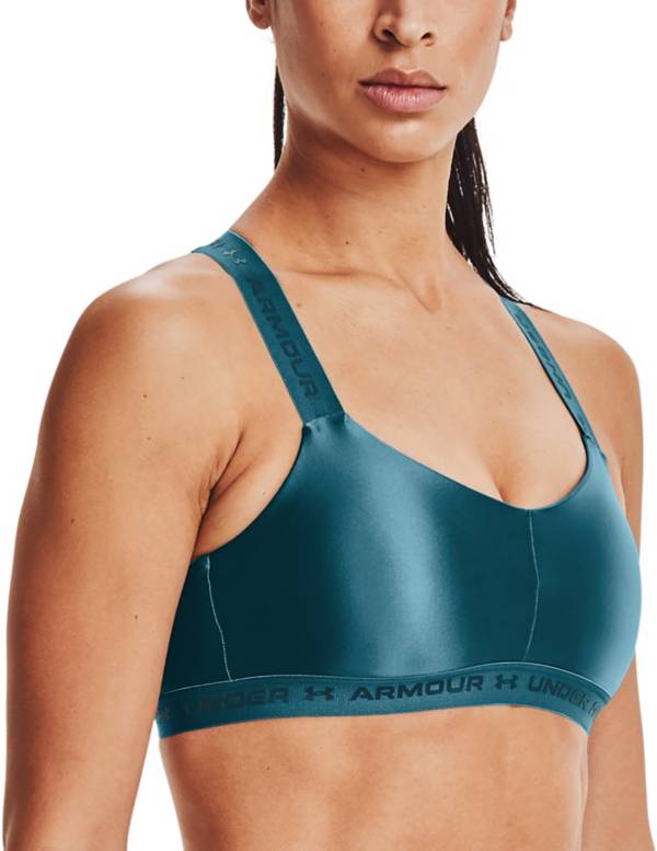 Under Armour Women's HeatGear Shine Crossback Low Support Sports Bra