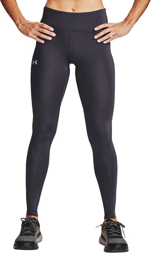 Under Armour UA HeatGear Fly Fast Ladies Ash Taupe Compression Running Tights 