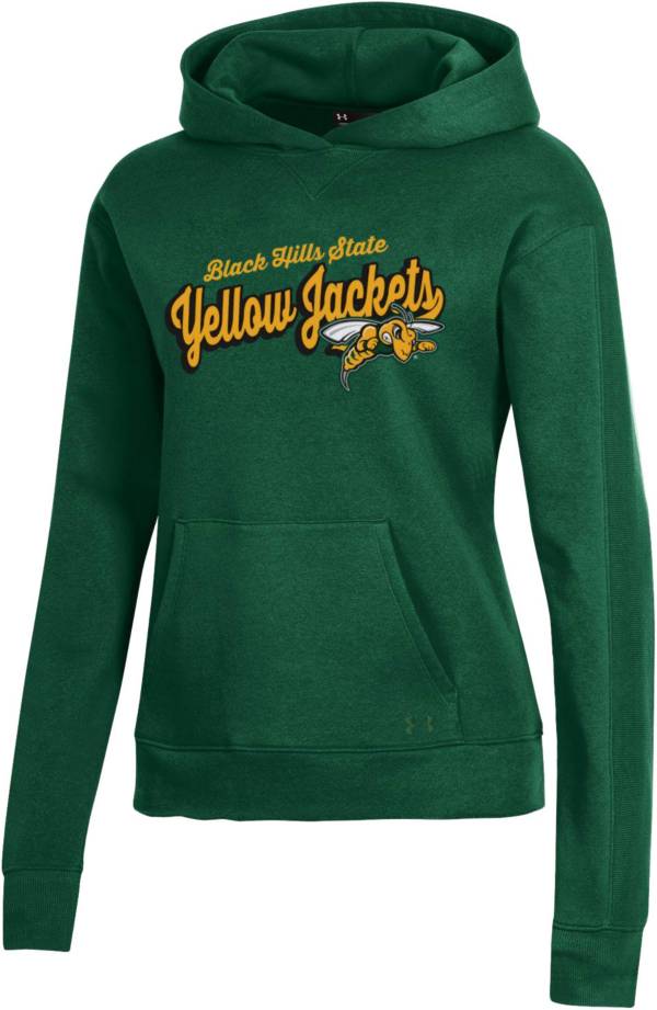 Under Armour Women's Black Hills State Yellow Jackets Green All Day Pullover Hoodie