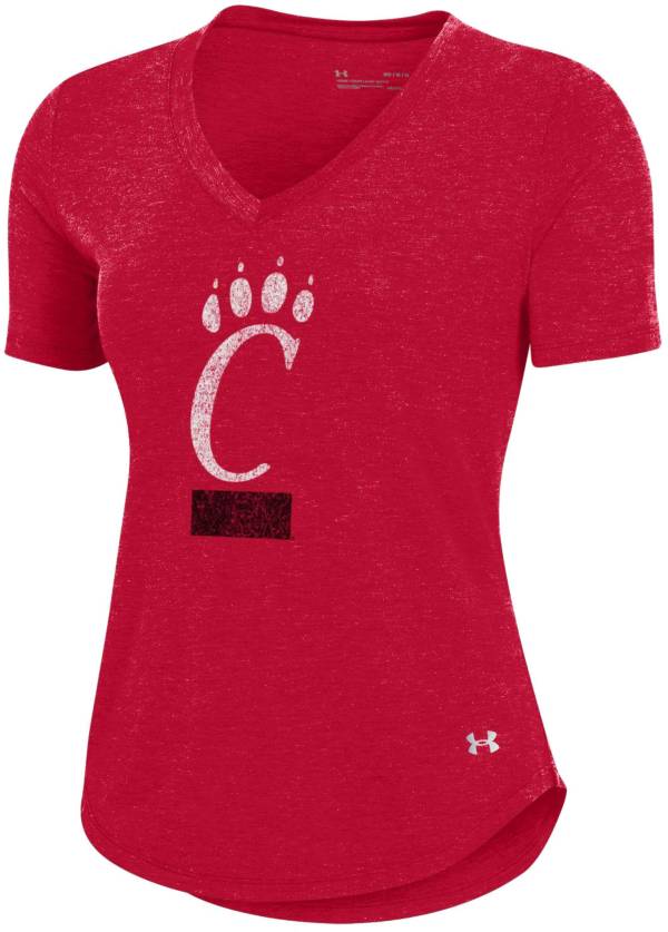 Under Armour Women's Cincinnati Bearcats Red Breezy V-Neck T-Shirt