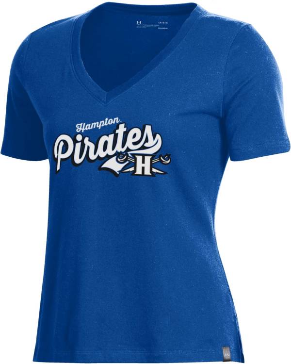 Under Armour Women's Hampton Pirates Blue Performance V-Neck T-Shirt