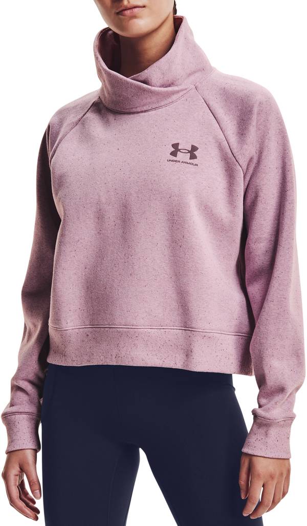 Under Armour Women's Rival Fleece Wrap Neck Pullover Sweatshirt