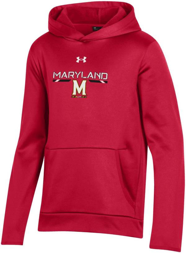 Under Armour Youth Maryland Terrapins Red Armour Fleece Pullover Performance Hoodie