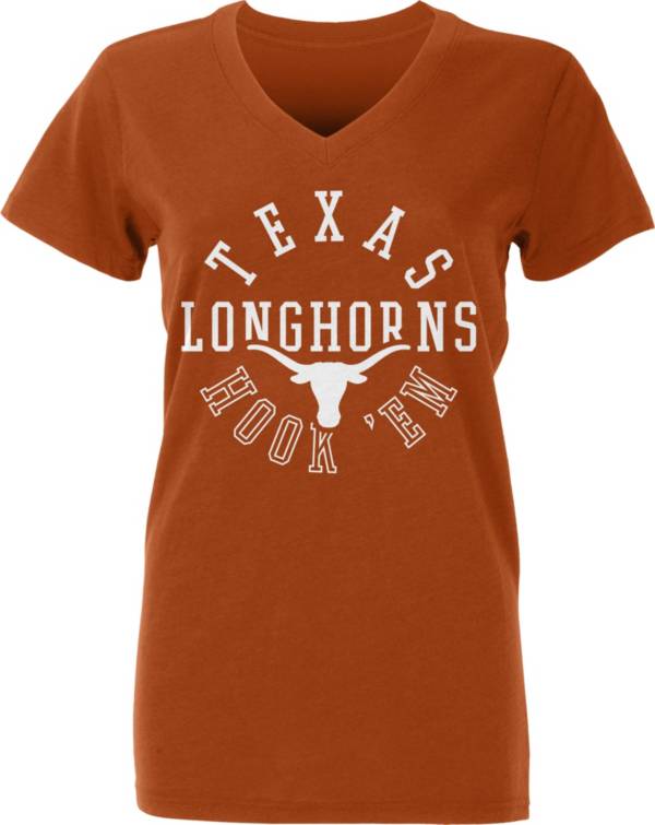 University Of Texas Authentic Apparel Women's Texas Longhorns Burnt Orange V-Neck T-Shirt