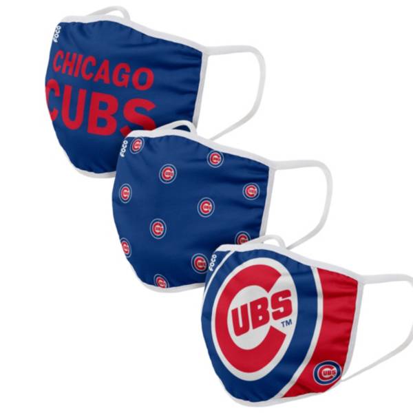 FOCO Adult Chicago Cubs 3-Pack Face Coverings