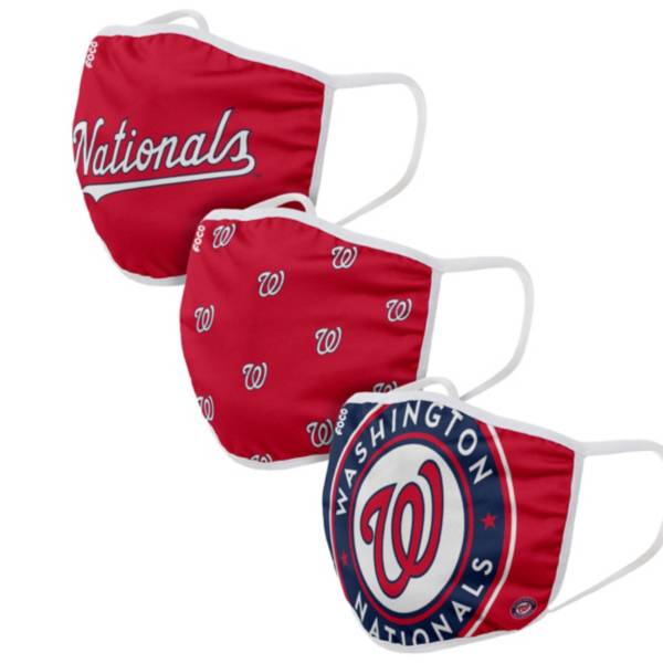 FOCO Adult Washington Nationals 3-Pack Face Coverings