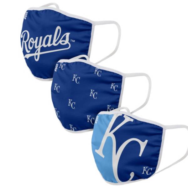 FOCO Adult Kansas City Royals 3-Pack Face Coverings