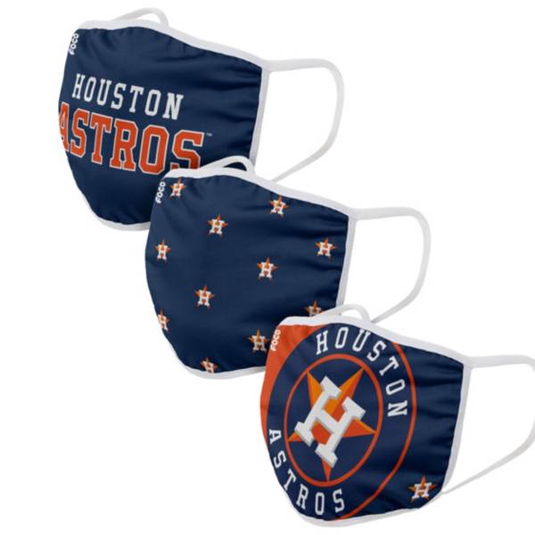 FOCO Adult Houston Astros 3-Pack Face Coverings