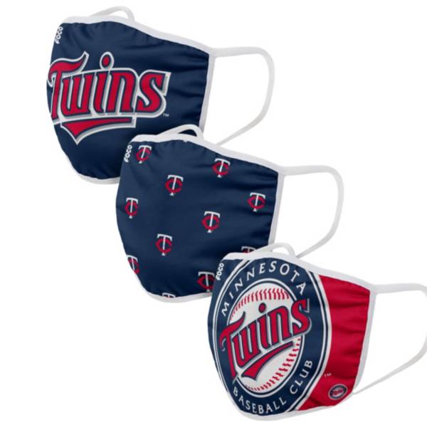 FOCO Adult Minnesota Twins 3-Pack Face Coverings