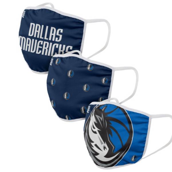 FOCO Adult Dallas Mavericks 3-Pack Face Coverings