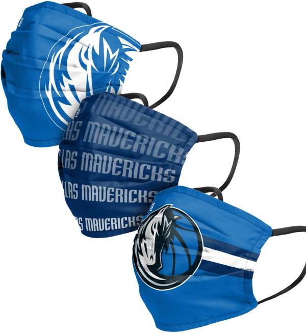 FOCO Adult Dallas Mavericks 3-Pack Matchday Face Coverings