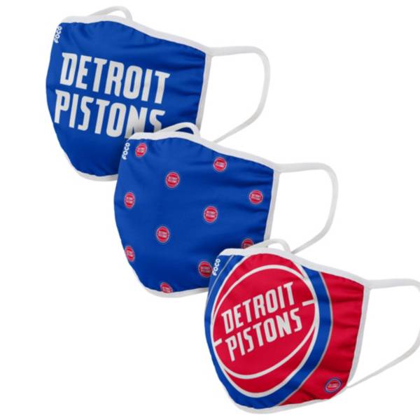 FOCO Adult Detroit Pistons 3-Pack Face Coverings