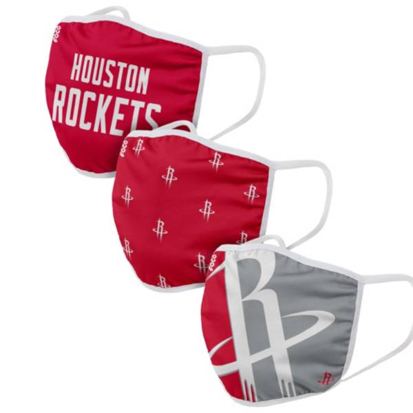 FOCO Adult Houston Rockets 3-Pack Face Coverings