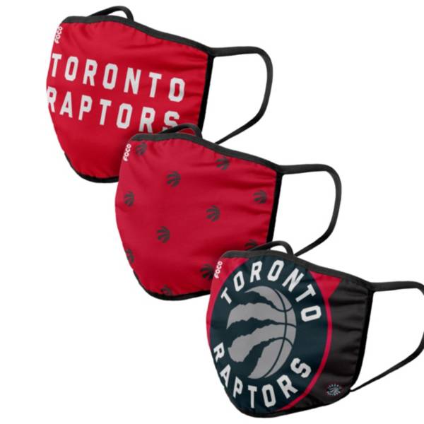 FOCO Adult Toronto Raptors 3-Pack Face Coverings