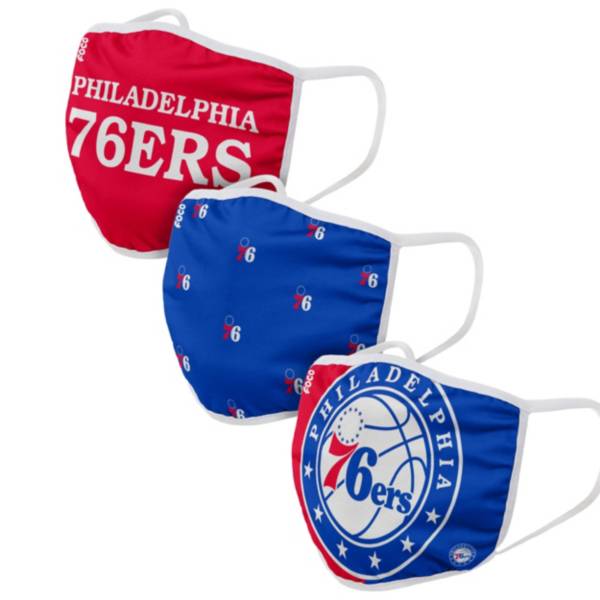 FOCO Adult Philadelphia 76ers 3-Pack Face Coverings