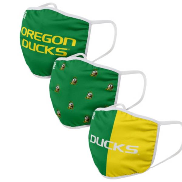 FOCO Adult Oregon Ducks 3-Pack Face Coverings