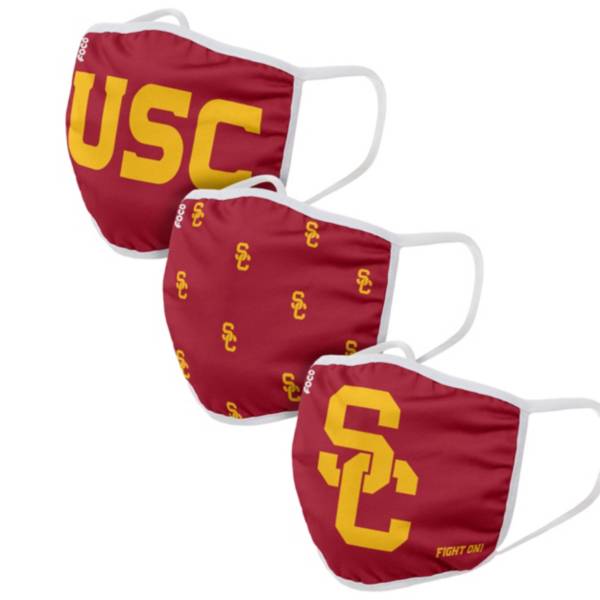 FOCO Adult USC Trojans 3-Pack Face Coverings