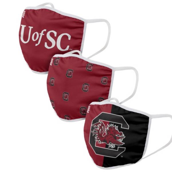 FOCO Adult South Carolina Gamecocks 3-Pack Face Coverings