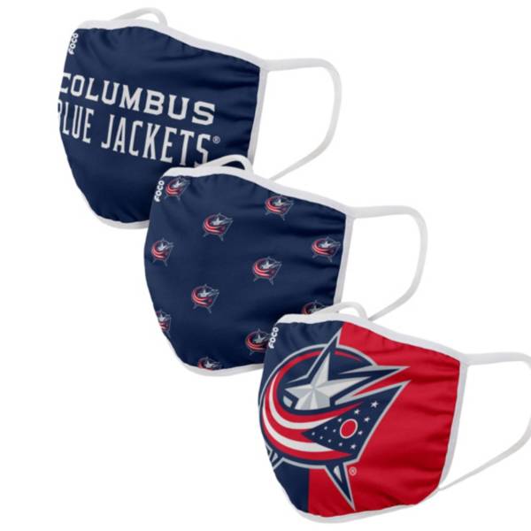 FOCO Adult Columbus Blue Jackets 3-Pack Face Coverings product image