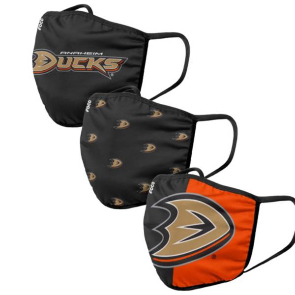 FOCO Adult Anaheim Ducks 3-Pack Face Coverings