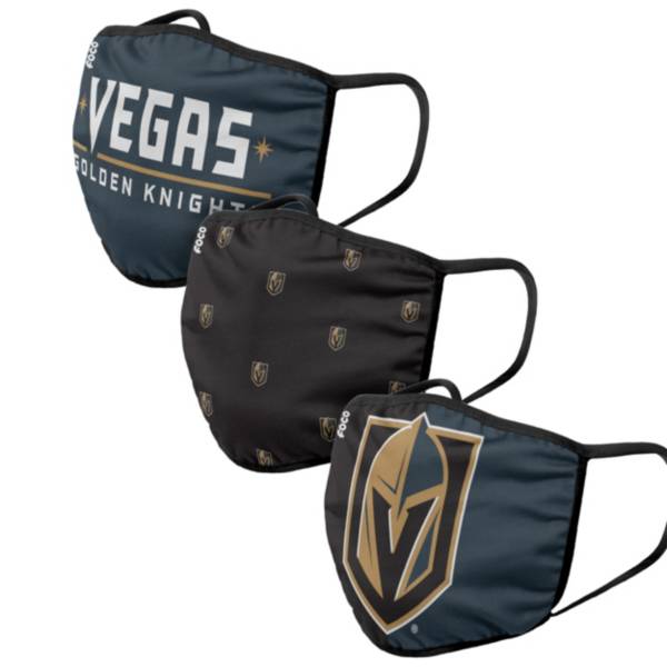 FOCO Adult Vegas Golden Knights 3-Pack Face Coverings