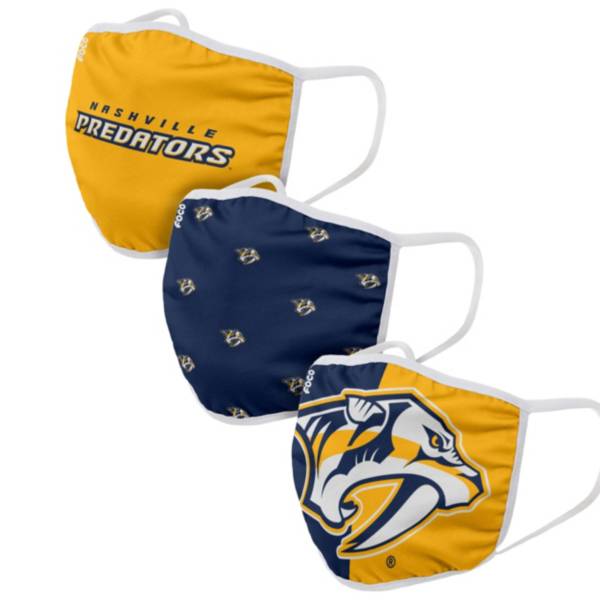 FOCO Adult Nashville Predators 3-Pack Face Coverings