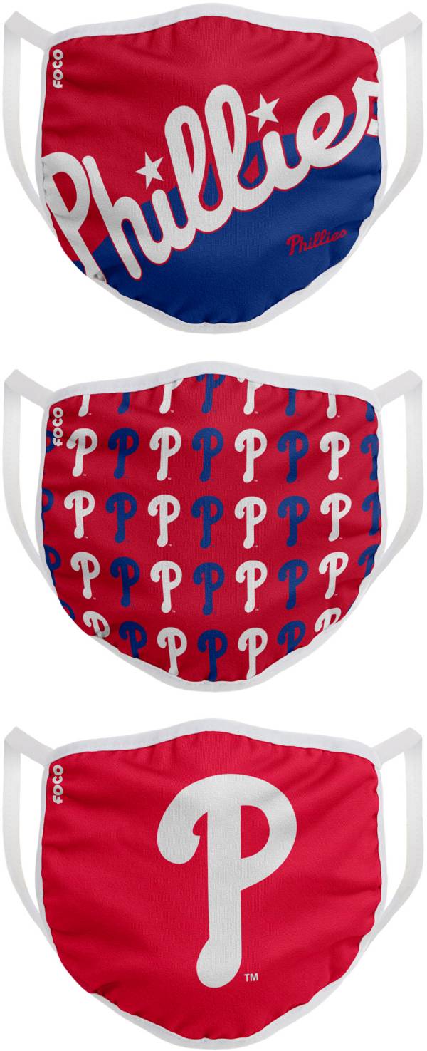 FOCO Youth Philadelphia Phillies 3-Pack Face Coverings