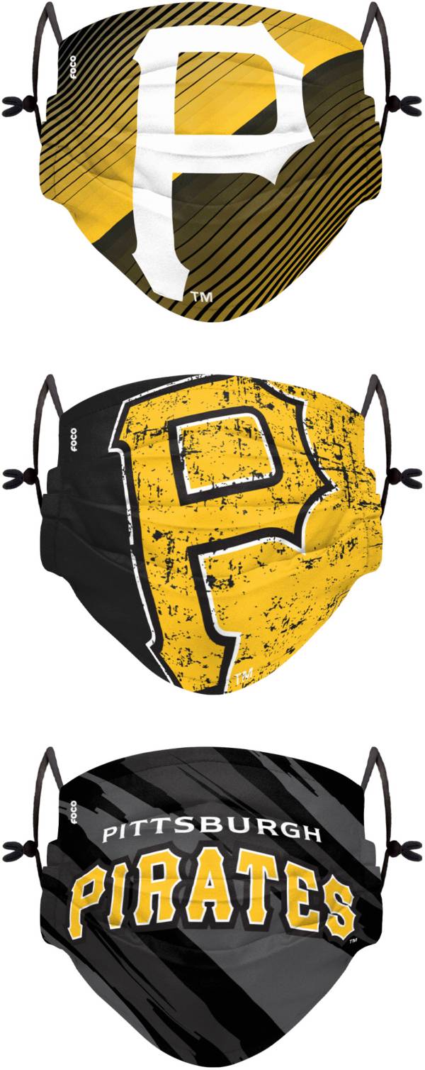 FOCO Youth Pittsburgh Pirates 3-Pack Face Coverings